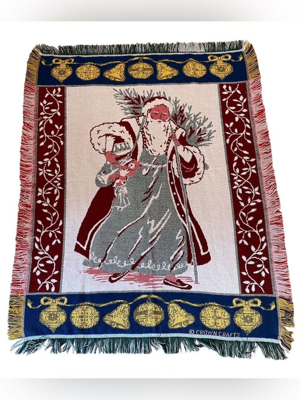 Retro Santa Tapestry Throw